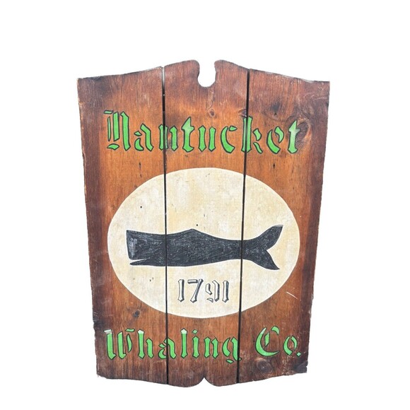 Nantucket Whaling Co Old wood Sign